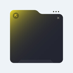 Digital File Container Design. Stylish Folder Interface Box.