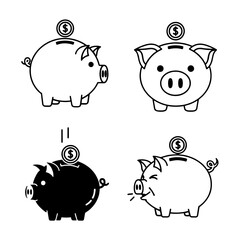 A cute pink piggy bank with a cartoon animal design is a funny vector illustration for savings and finance on a farm with cash and money for wealth