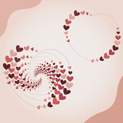 Whirlwind of hearts forming a circular design