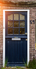 Typical dutch door. Dutch holland architectural detail, a door in Netherlands city. Dutch door