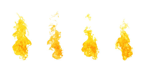 Collection of isolated flames on black background. Perfect for digital art, design and visual effects. Perfect for energy explosion scenes.