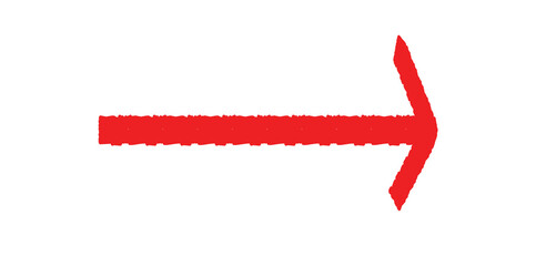 Red brush-stroke arrow on a transparent background