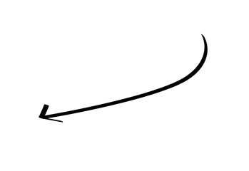 Black marker&ndash;style arrow icon on a transparent background