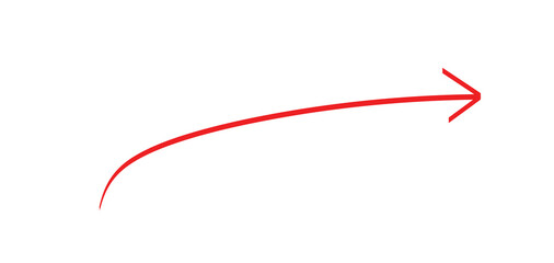 Red marker&ndash;style arrow icon on a transparent background