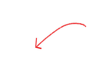 Red marker&ndash;style arrow icon on a transparent background