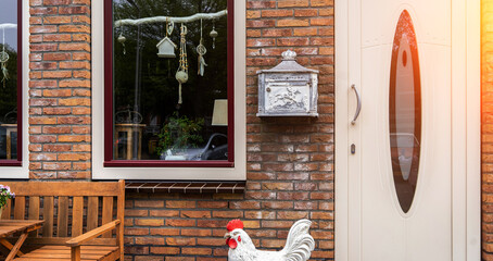 Typical dutch door. Dutch holland architectural detail, a door in Netherlands city. Dutch door