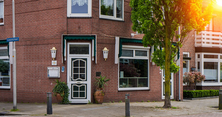 Typical dutch door. Dutch holland architectural detail, a door in Netherlands city. Dutch door