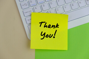 handwritten of THANK YOU for appreciation and card concept.