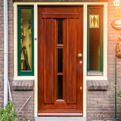Typical dutch door. Dutch holland architectural detail, a door in Netherlands city. Dutch door