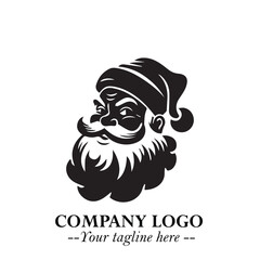 Santa Claus Logo Symbol in Black on White Background for Classic Holiday Branding and Design ArtPlus