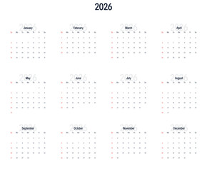 Classic 2026 minimalist calendar collection