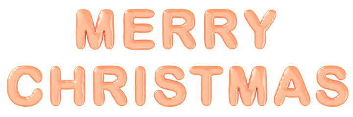 3D画像_風船_MERRY CHRISTMAS_オレンジ