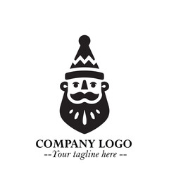 Santa Claus Logo Symbol in Black on White Background for Classic Holiday Branding and Design ArtPlus