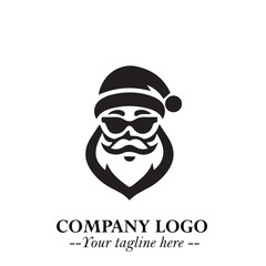 Santa Claus Logo Symbol in Black on White Background for Classic Holiday Branding and Design ArtPlus