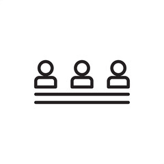 Flat structure icon symbolizing horizontal organization, minimal hierarchy, and direct reporting lines, representing agile management, wide span of control, decentralized teams, and open communication