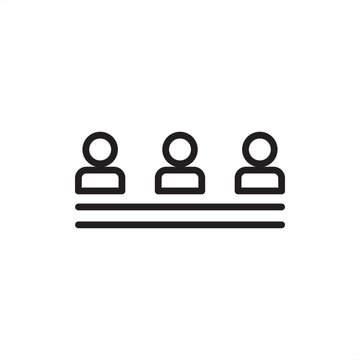 Flat structure icon symbolizing horizontal organization, minimal hierarchy, and direct reporting lines, representing agile management, wide span of control, decentralized teams, and open communication