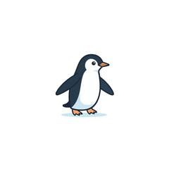 Obraz premium Isolated charming penguin illustration on a white background delivering simplistic and adorable