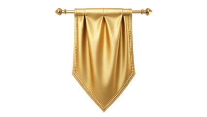 Golden pennon isolated on a transparent background