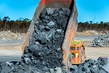 Mining Dump Truck Tipping Ore © Adwo