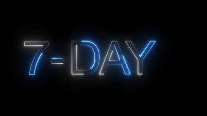 7-day calendar date icon illustration. on a black background and creating a stunning 4k illustration.