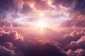 Fototapeta premium Amazing Sunrise through the clouds