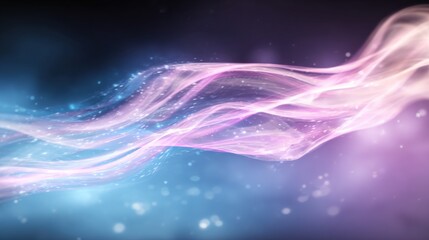 Colorful wisps of light flow gracefully in a digital art scene