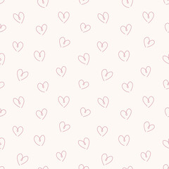 Seamless Doodle Heart Pattern for Valentine’s Day Backgrounds