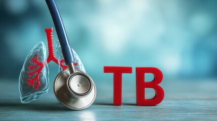Tuberculosis TB diagnosis with stethoscope and lungs