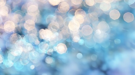 Obraz premium Soft blue bokeh background with light reflections creating a dreamy effect