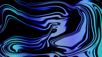 Abstract Blue Swirls on Black Background Digital Art
