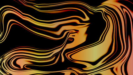 Abstract fluid art background with golden and black swirls