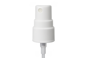 White plastic spray nozzle atomizer dispenser on transparent background
