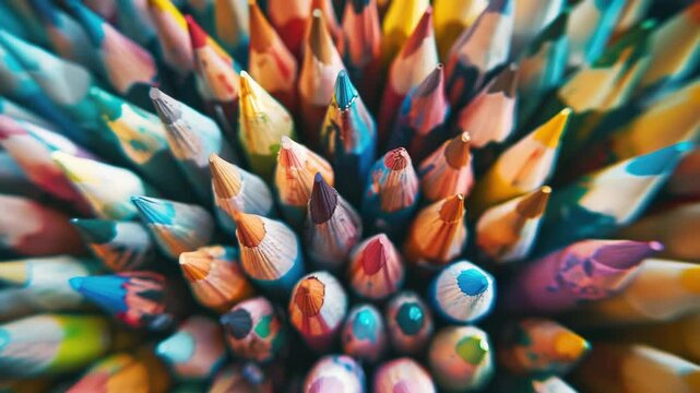 A vibrant assortment of colorful pencils.