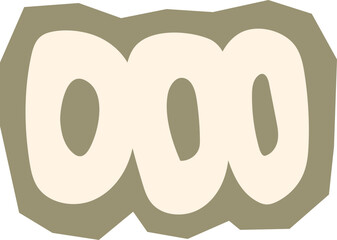 Geometric abstract chain link or three loops shape beige and sage green boho element for pattern