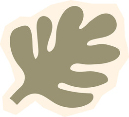 Hand drawn sage green monstera leaf cutout shape organic boho botanical element for nature design