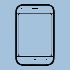 Realistic blank screen smartphone mobile phone illustration isolated on white