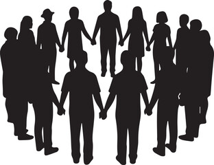 Diverse group of people holding hands in a circle celebrating international volunteer day community unity