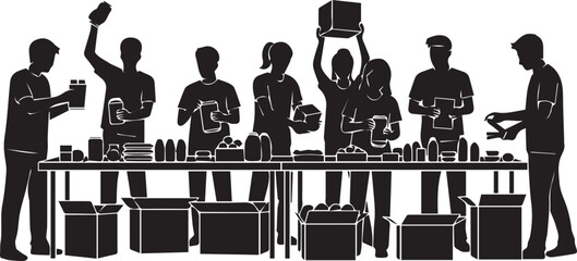 Diverse group of volunteers working together at a table for international volunteer day