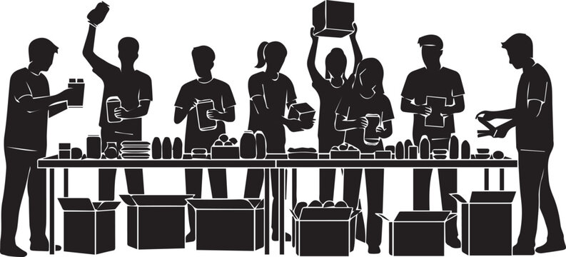 Diverse group of volunteers working together at a table for international volunteer day