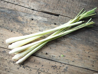 lemongrass fresh on old wood table relax and aroma