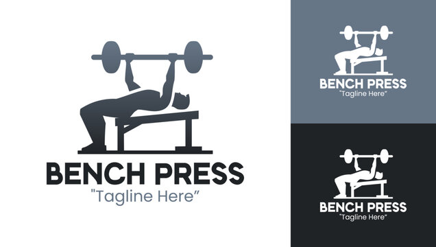 Bench Press Logo Strong Modern Identity