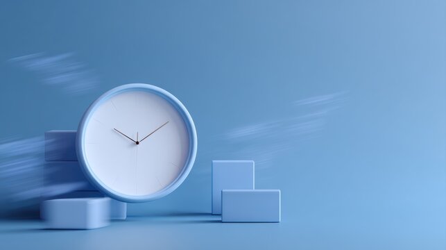 time management concept illustrated with clock and dynamic motion graphics, productivity theme