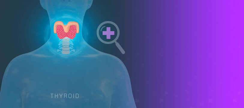 World Thyroid Day concept. thyroid gland awareness, including goiter, hyperthyroid, hypothyroid, tumors, thyroid cancer, endocrine health disorder prevention on a vintage medical banner background.
