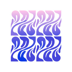 Obraz premium Abstract flowing shapes gradient pink to blue background