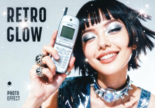 Stars Soft Glowing Photo Effect Mockup