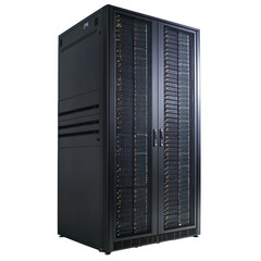 A server unit with redundant power supplies, built for maximum reliability. full length isolate on transparent background