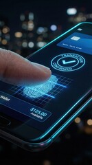 Fingerprint authentication confirms a mobile payment transaction on a smartphone
