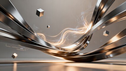Futuristic Tech Elements: Digital Network and AI Innovation for Corporate Promotion Design