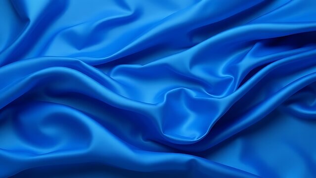 bombyx. Blue silk fabric flowing in the wind creating soft wave patterns. lifestyle magazines, social media lookbooks, designed for influencer and brand collaborations, used by ui designers.
