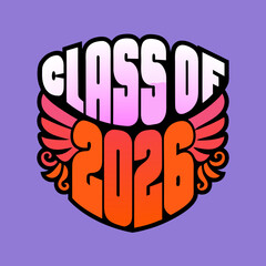 Class of 2026 winged emblem vector graphic graduation 1